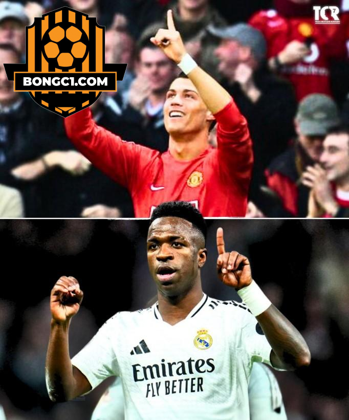 Vinicius ăn mừng giống Ronaldo khi chạm mốc 100 bàn thắng cho CLB.