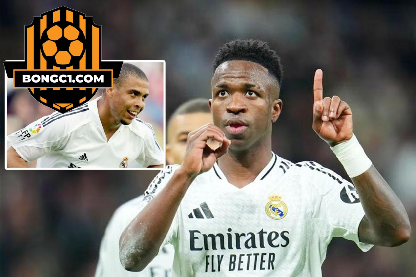 Vinicius vui mừng khi sắp vượt qua Ronaldo béo tại Real Madrid.