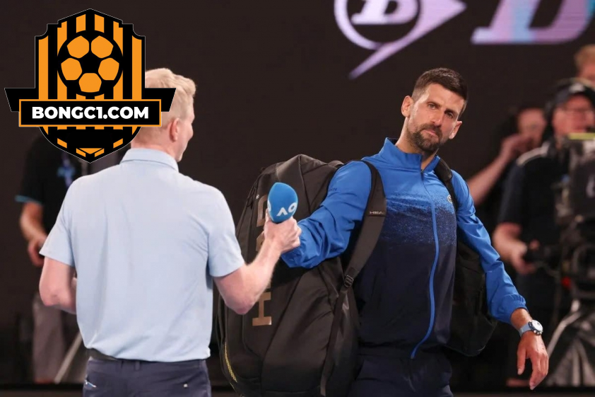 Djokovic không hài lòng vì bị một nhà báo của đài Channel Nine chế nhạo. (Ảnh: AFP)